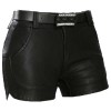 Women Genuine Leather Black Short Ladies New Short Pant